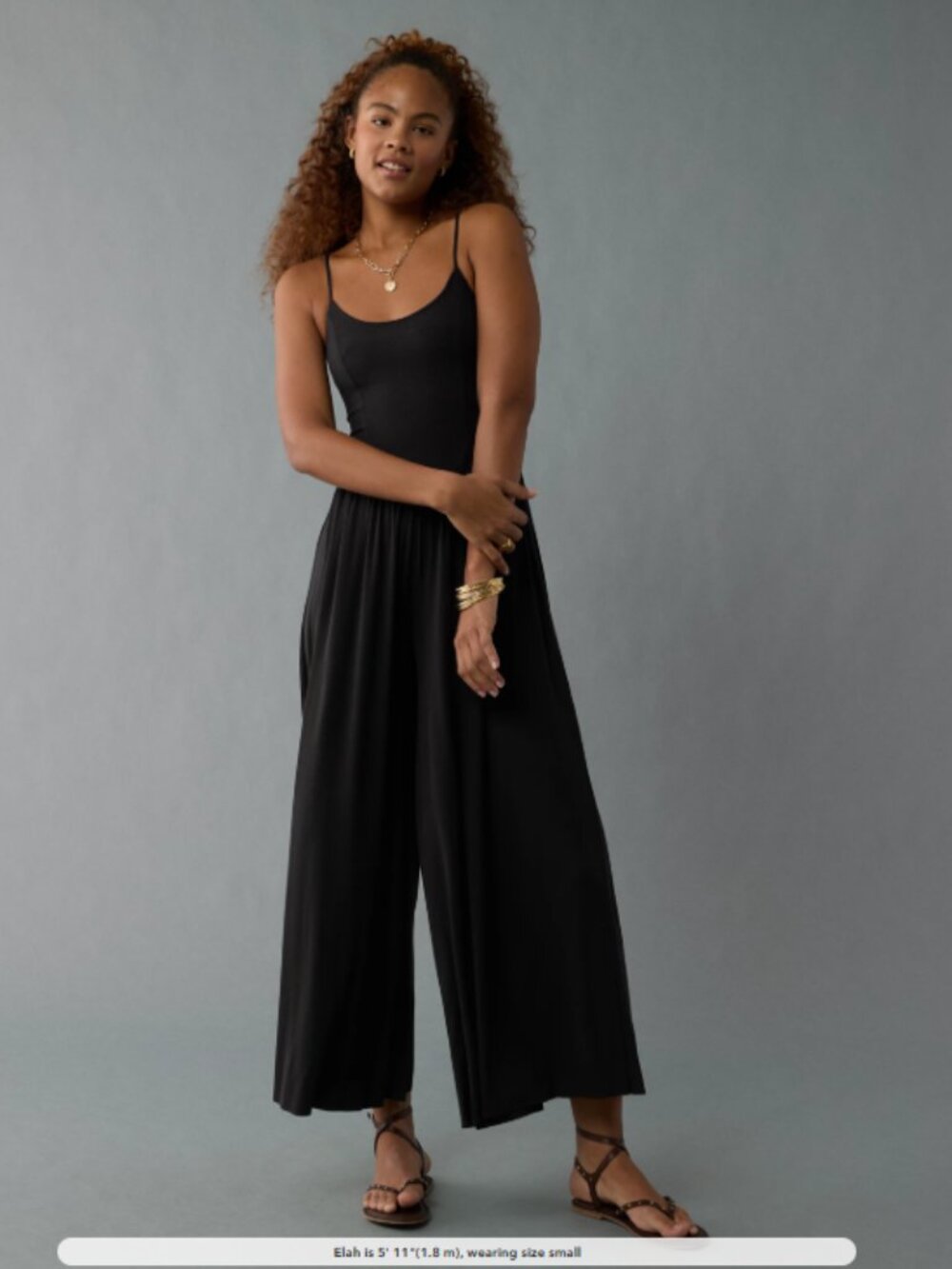 American Eagle Soft & Sexy Rib Wide Leg jumpsuit, Small
